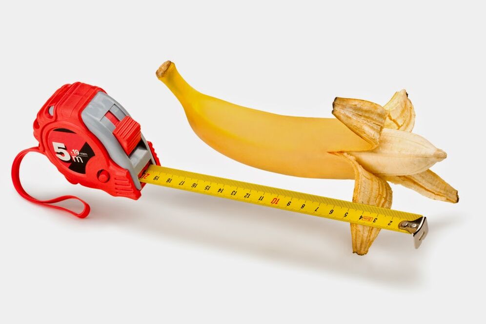 El plátano y el centímetro simbolizan el agrandamiento del pene.